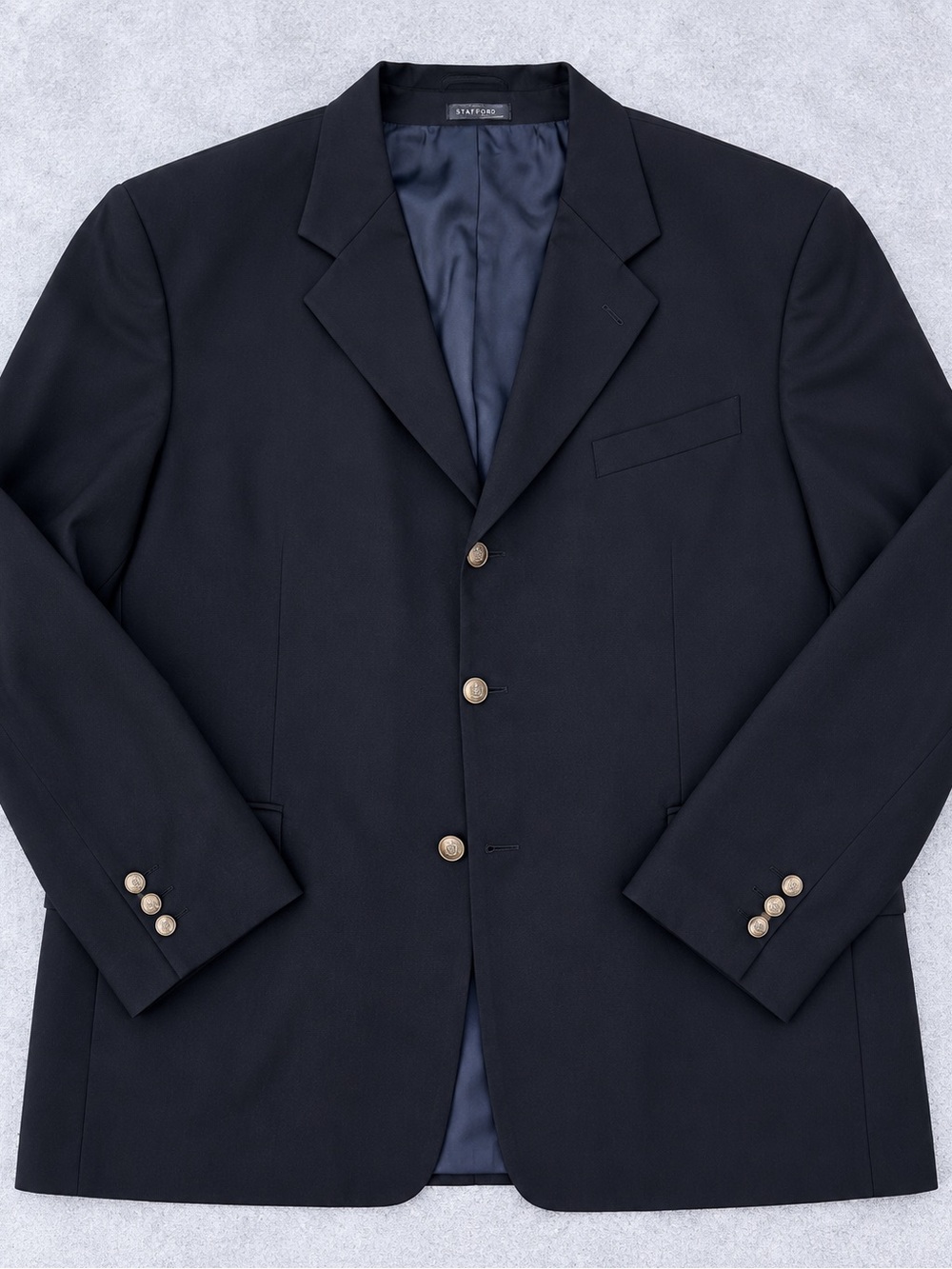 Gianni Valente Collezione Men’s 46R Wool Navy Blazer Gold Buttons